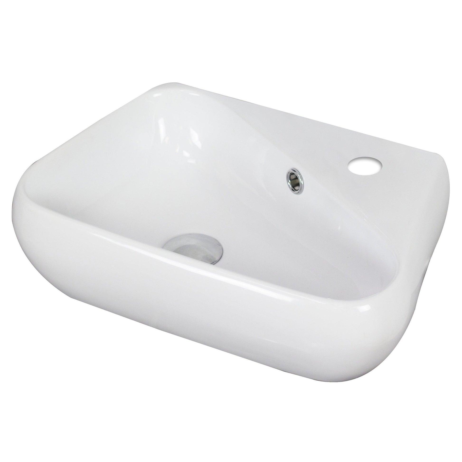 American Imaginations AI-15326 18" White Unique Ceramic Above Counter Bathroom Vessel Sink Set