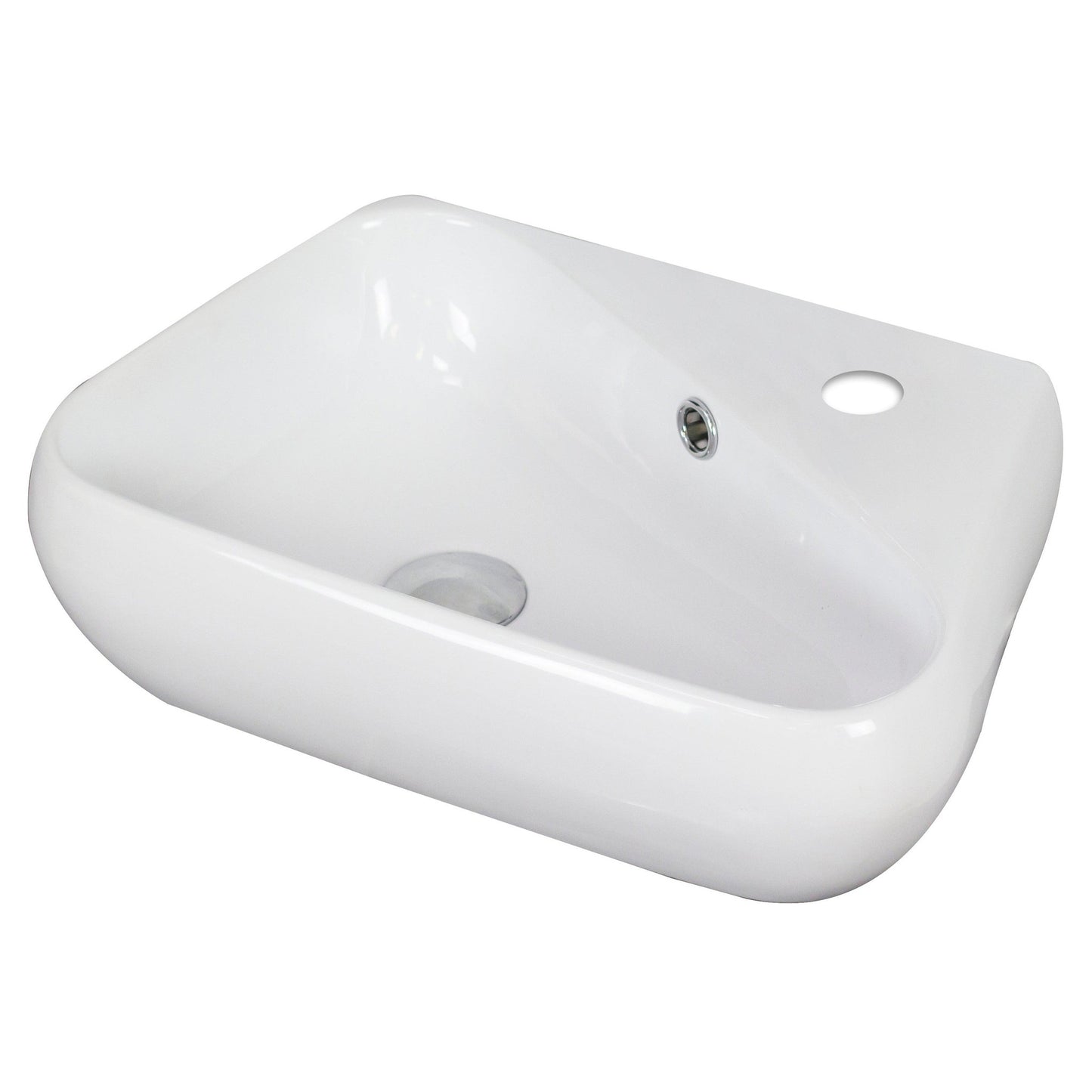 American Imaginations AI-15329 18" White Unique Ceramic Above Counter Bathroom Vessel Sink Set