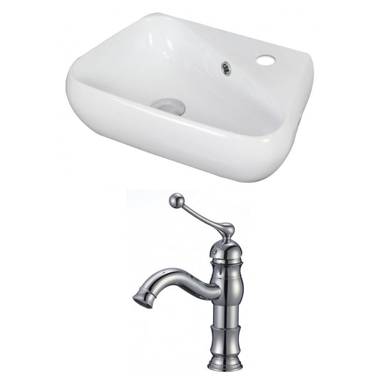American Imaginations AI-15329 18" White Unique Ceramic Above Counter Bathroom Vessel Sink Set