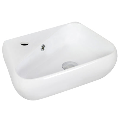 American Imaginations AI-15332 18" White Unique Ceramic Wall Mount Bathroom Vessel Sink Set