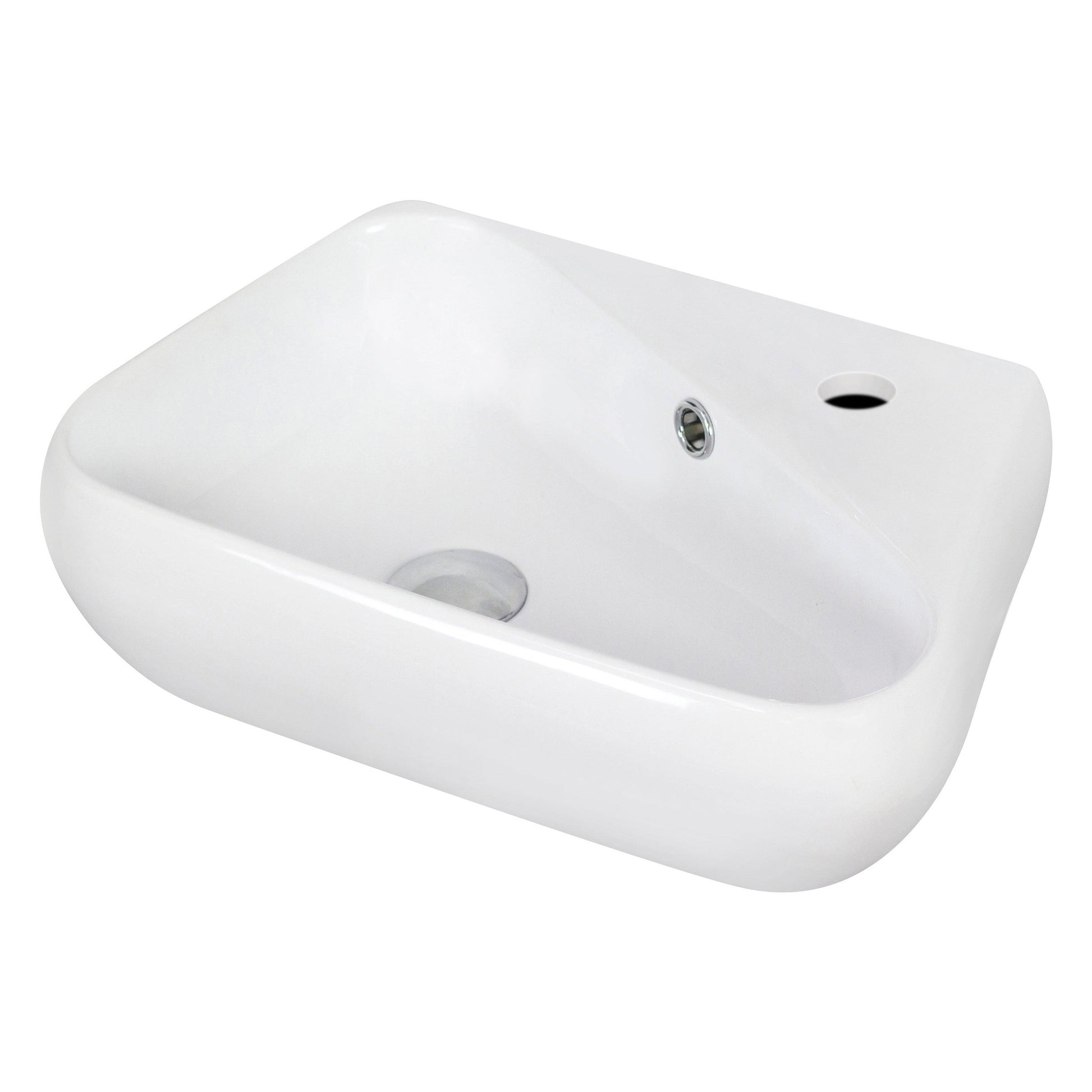 American Imaginations AI-15339 18" White Unique Ceramic Wall Mount Bathroom Vessel Sink Set