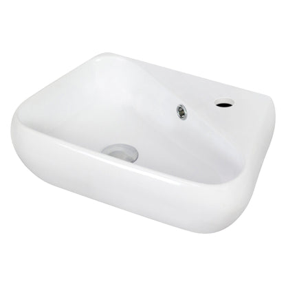 American Imaginations AI-15340 18" White Unique Ceramic Wall Mount Bathroom Vessel Sink Set