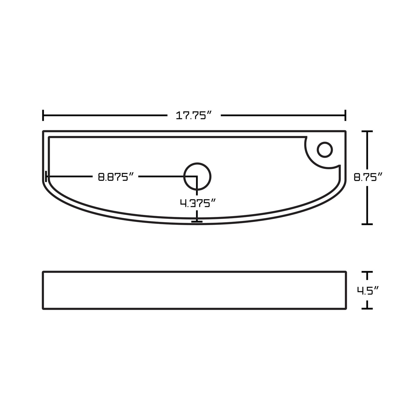 American Imaginations AI-15347 18" White Rectangular Ceramic Above Counter Bathroom Vessel Sink Set