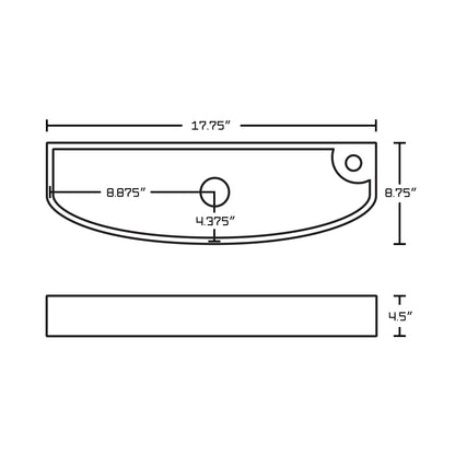 American Imaginations AI-15347 18" White Rectangular Ceramic Above Counter Bathroom Vessel Sink Set