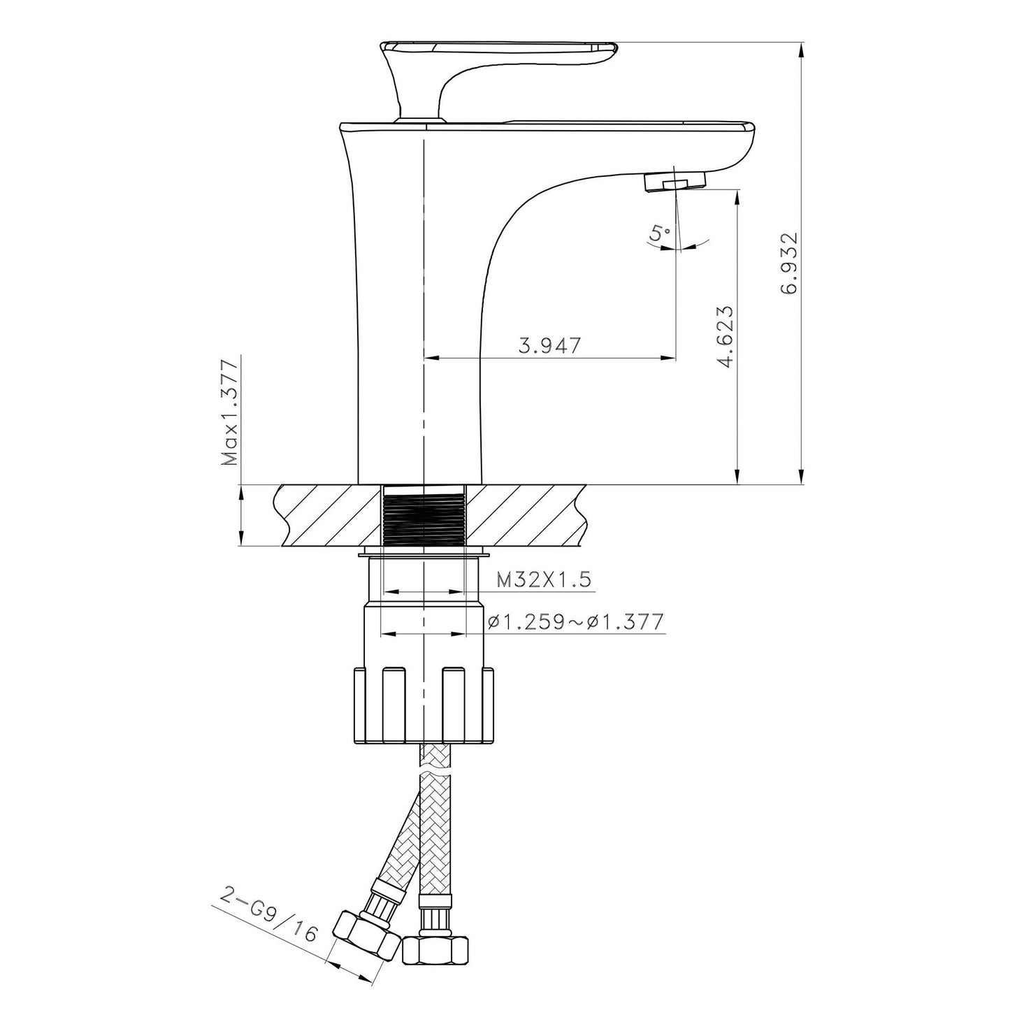 American Imaginations AI-15354 18" White Rectangular Ceramic Wall Mount Bathroom Vessel Sink Set