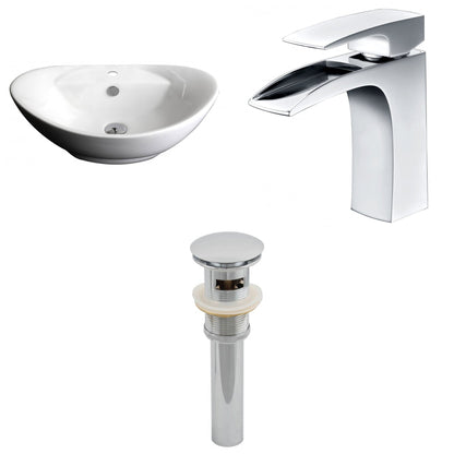 American Imaginations AI-15403 23" White Oval Ceramic Above Counter Bathroom Vessel Sink Set