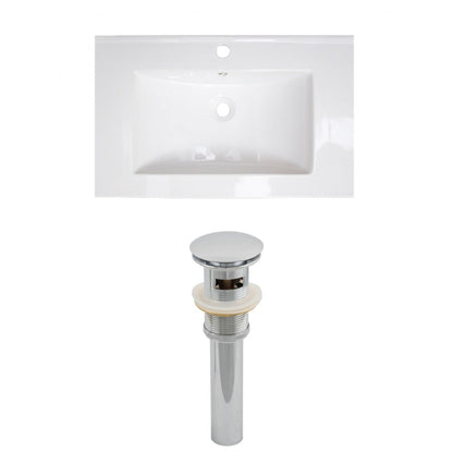 American Imaginations AI-15479 24" White Rectangular Drop In Modern Ceramic Top Set