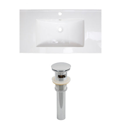 American Imaginations AI-15480 32" White Rectangular Drop In Modern Ceramic Top Set