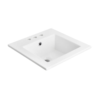 American Imaginations AI-15529 21" White Rectangular Drop In Transitional Ceramic Top Set