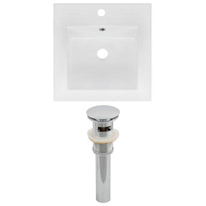 American Imaginations AI-15560 17" White Square Drop In Transitional Ceramic Top Set