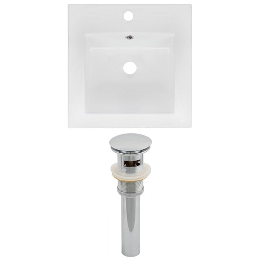 American Imaginations AI-15560 17" White Square Drop In Transitional Ceramic Top Set