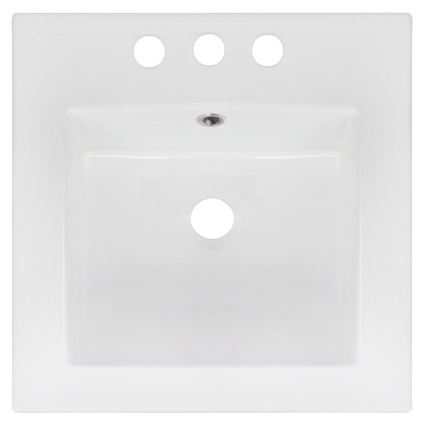 American Imaginations AI-15561 17" White Square Drop In Modern Ceramic Top Set