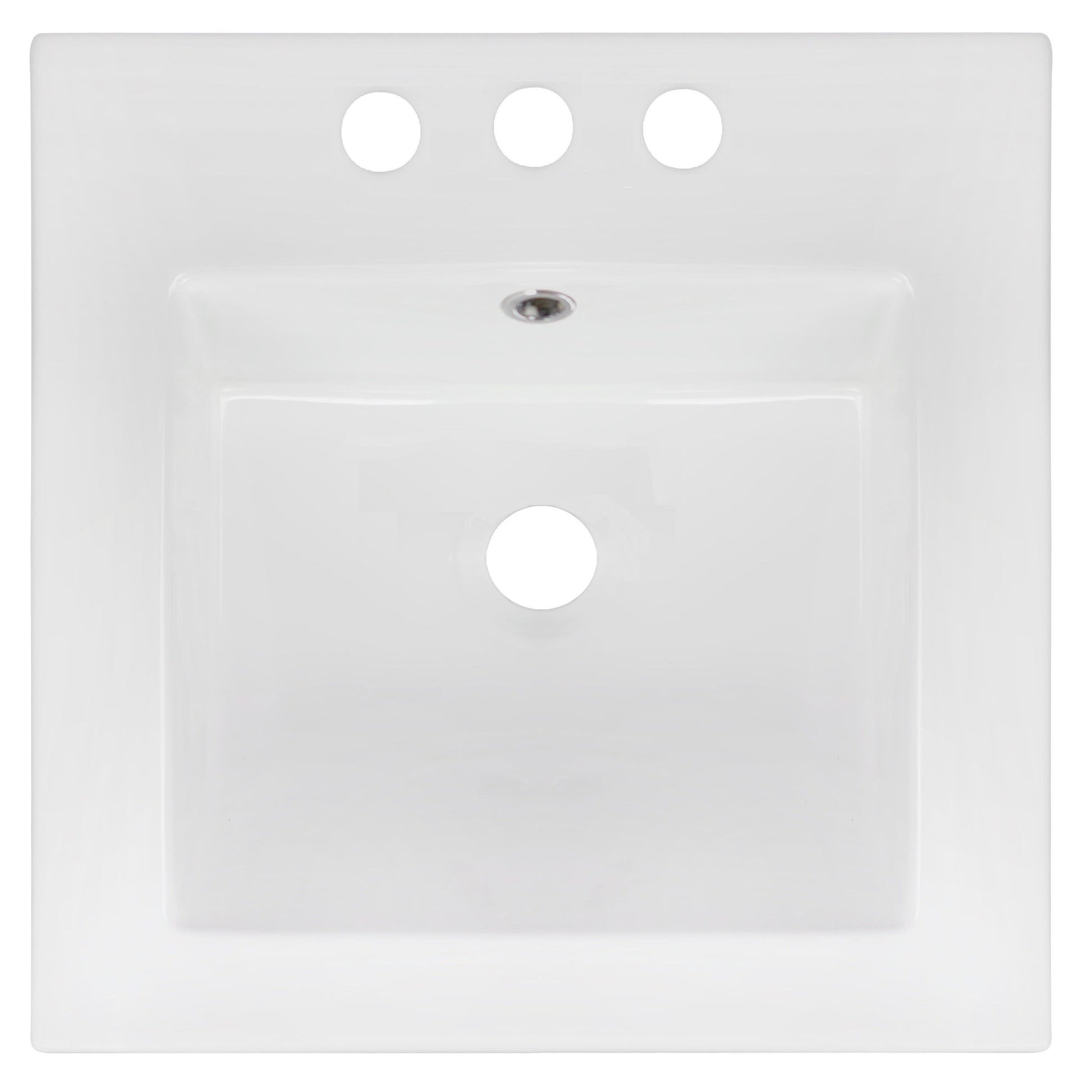 American Imaginations AI-15561 17" White Square Drop In Modern Ceramic Top Set