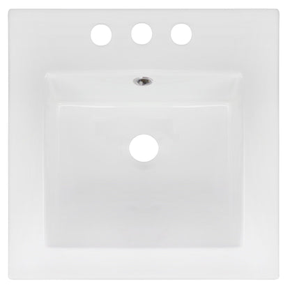 American Imaginations AI-15561 17" White Square Drop In Modern Ceramic Top Set