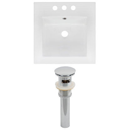 American Imaginations AI-15561 17" White Square Drop In Modern Ceramic Top Set
