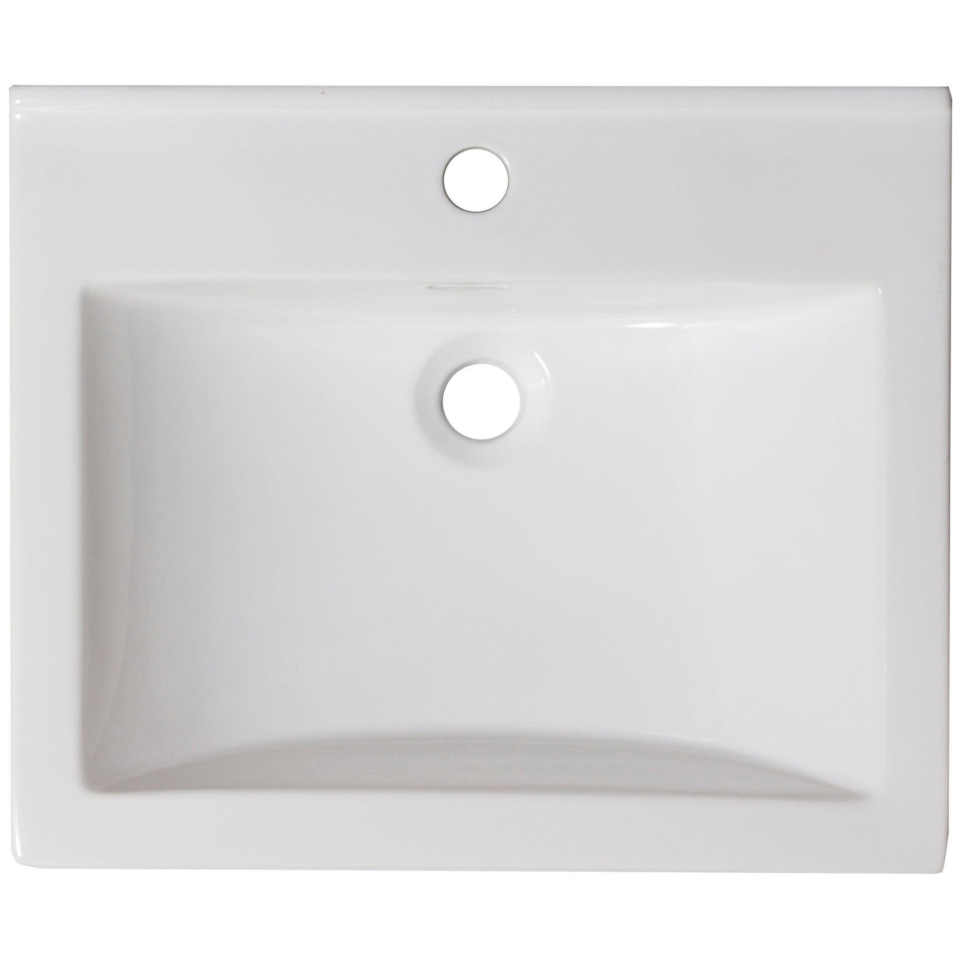 American Imaginations AI-15569 21" White Rectangular Drop In Transitional Ceramic Top Set