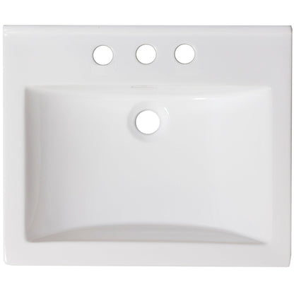 American Imaginations AI-15570 21" White Rectangular Drop In Transitional Ceramic Top Set