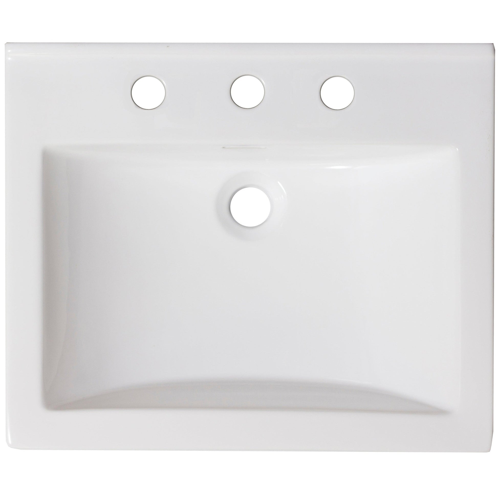 American Imaginations AI-15571 21" White Rectangular Drop In Transitional Ceramic Top Set