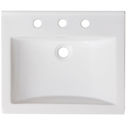 American Imaginations AI-15571 21" White Rectangular Drop In Transitional Ceramic Top Set