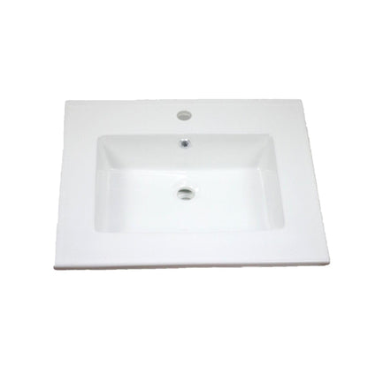 American Imaginations AI-15578 25" White Rectangular Drop In Modern Ceramic Top Set