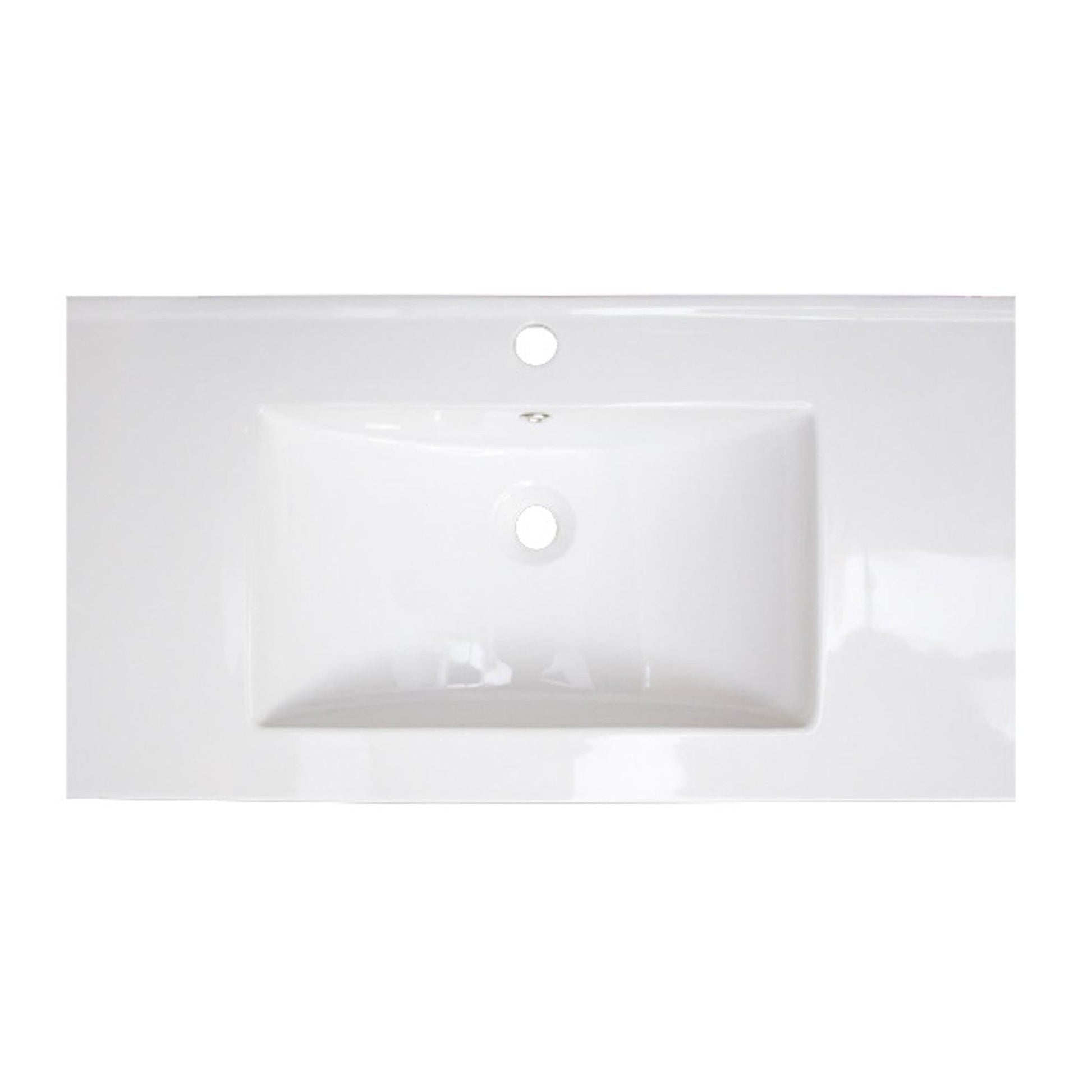 American Imaginations AI-15605 36" White Rectangular Drop In Transitional Ceramic Top Set