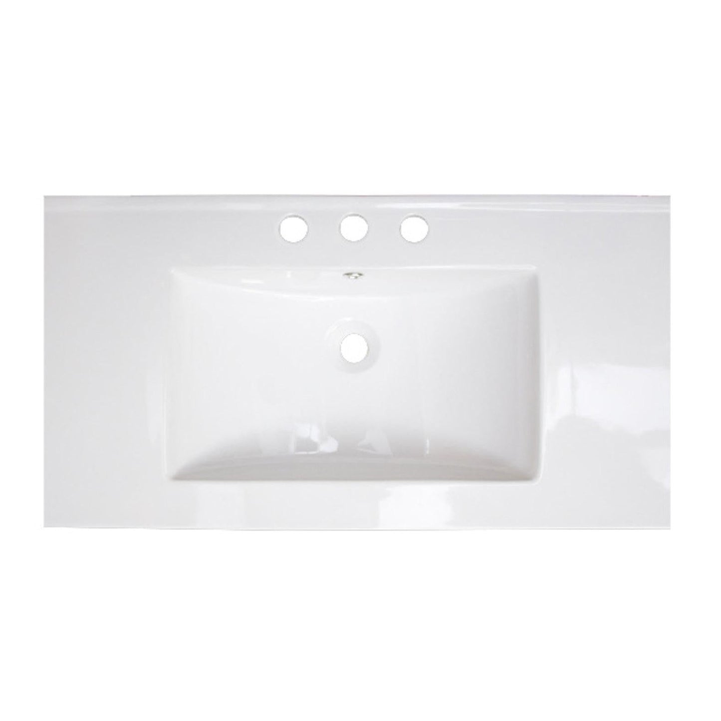 American Imaginations AI-15631 36" White Rectangular Drop In Transitional Ceramic Top Set