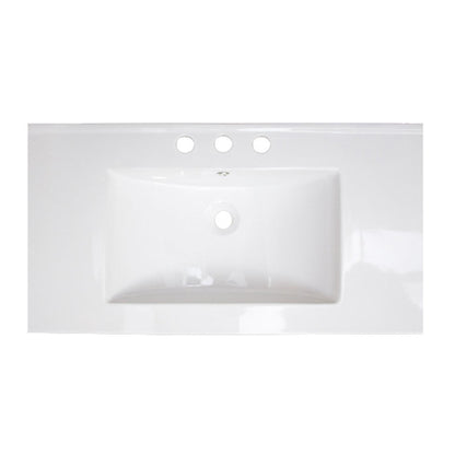 American Imaginations AI-15636 36" White Rectangular Drop In Transitional Ceramic Top Set
