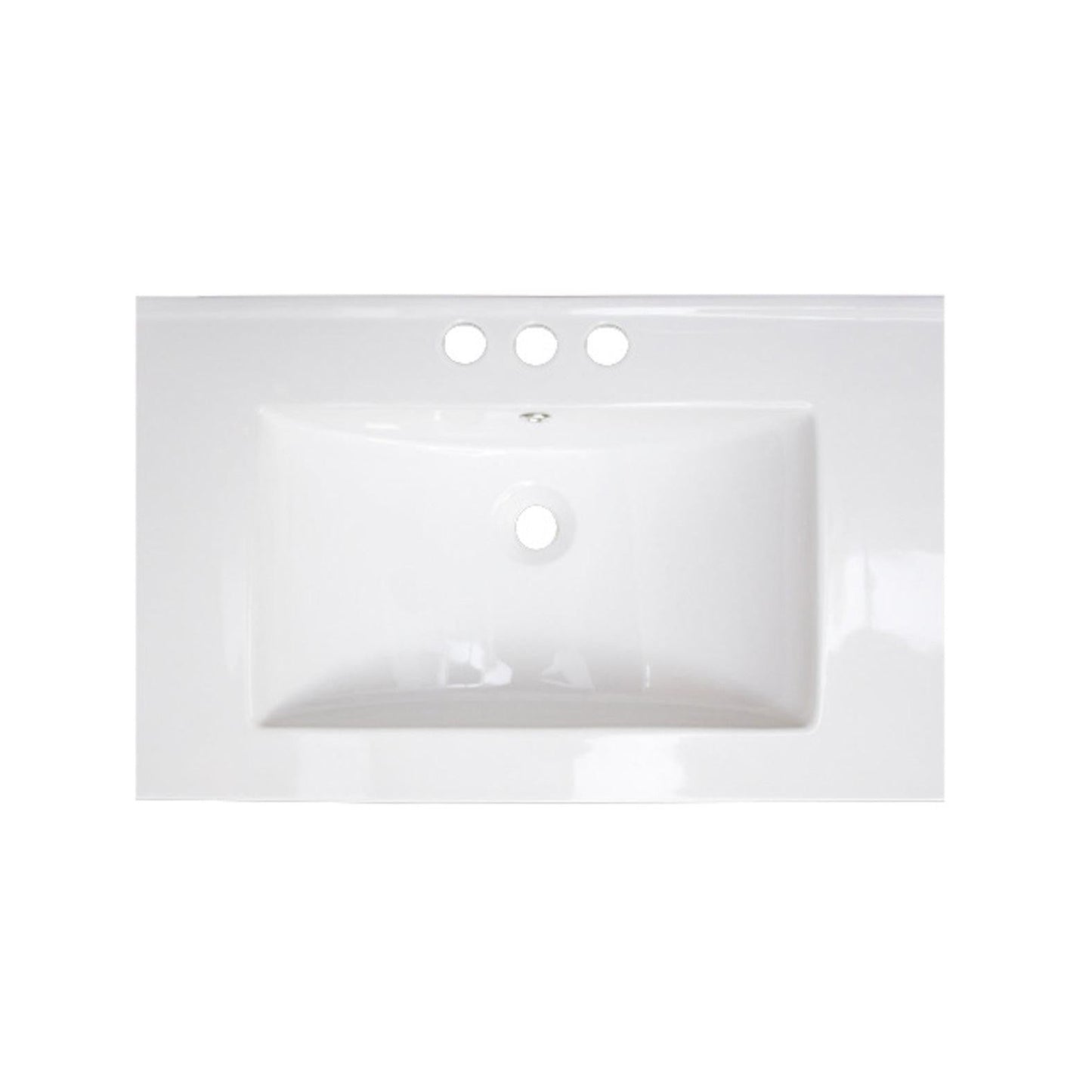 American Imaginations AI-15749 30" White Rectangular Drop In Transitional Ceramic Top Set
