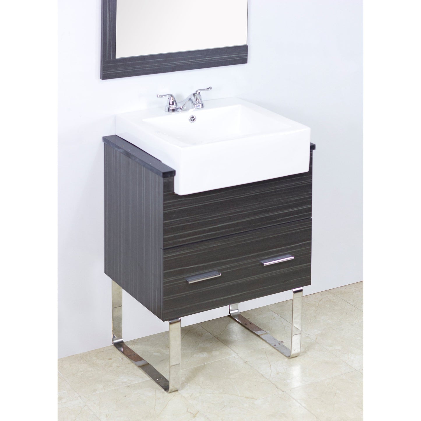 American Imaginations AI-1580 20" Rectangle Enamel Glaze White Ceramic Modern