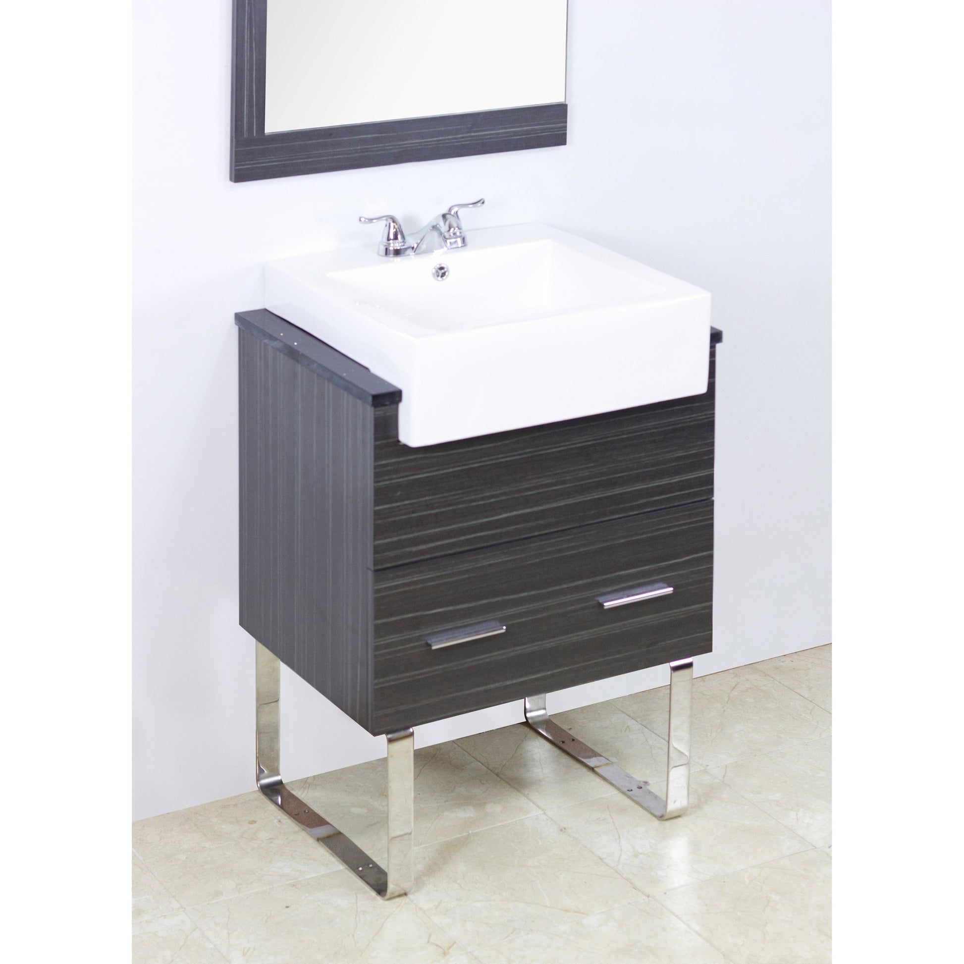 American Imaginations AI-1580 20" Rectangle Enamel Glaze White Ceramic Modern