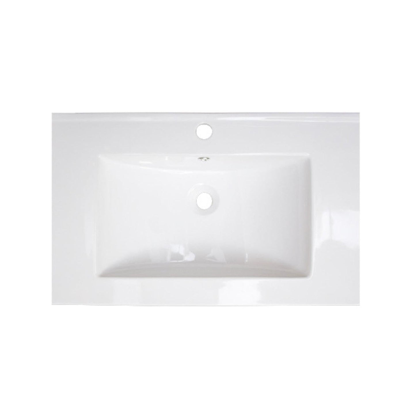 American Imaginations AI-15959 30" White Rectangular Drop In Modern Ceramic Top Set