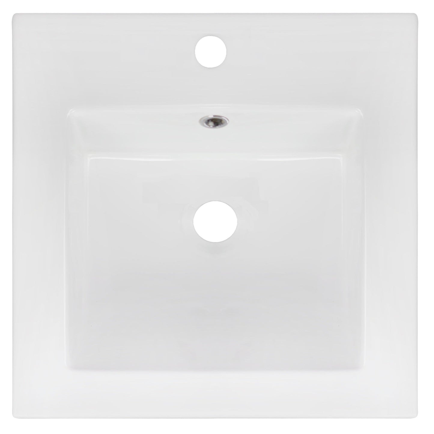 American Imaginations AI-16015 17" White Square Drop In Modern Ceramic Top Set