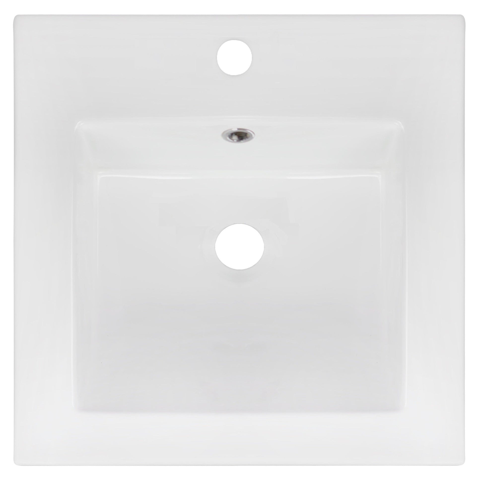 American Imaginations AI-16015 17" White Square Drop In Modern Ceramic Top Set