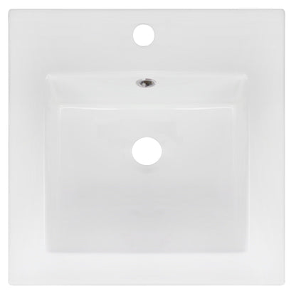 American Imaginations AI-16015 17" White Square Drop In Modern Ceramic Top Set
