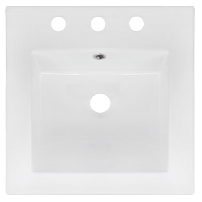 American Imaginations AI-16022 17" White Square Drop In Modern Ceramic Top Set