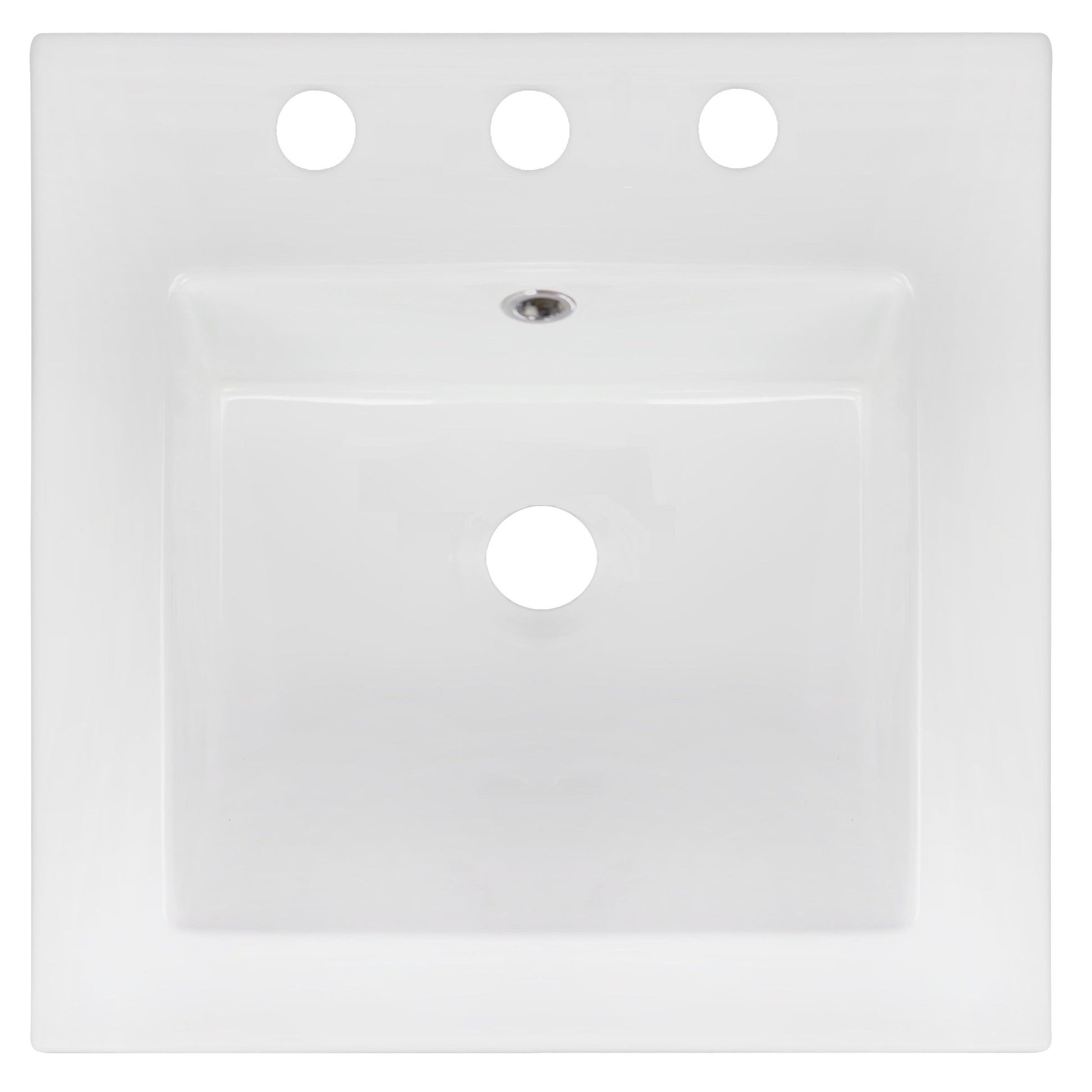 American Imaginations AI-16024 17" White Square Drop In Modern Ceramic Top Set