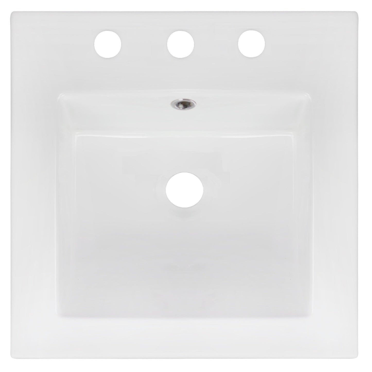 American Imaginations AI-16027 17" White Square Drop In Modern Ceramic Top Set