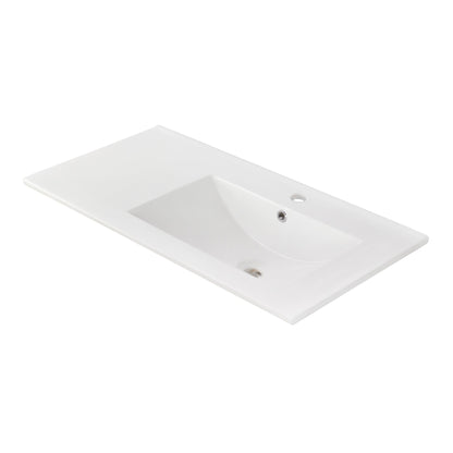 American Imaginations AI-16031 36" White Rectangular Drop In Modern Ceramic Top Set