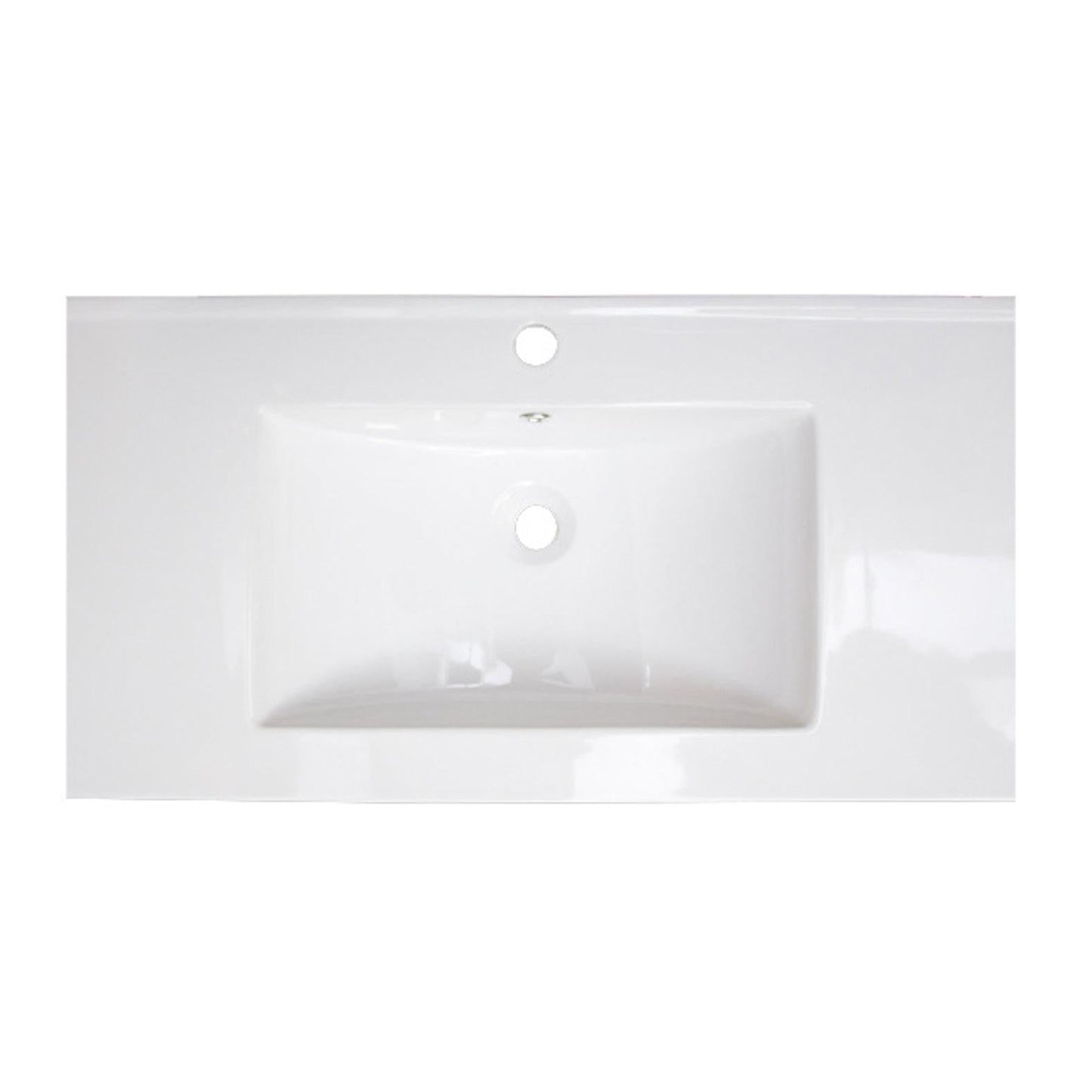 American Imaginations AI-16570 36" White Rectangular Drop In Transitional Ceramic Top Set