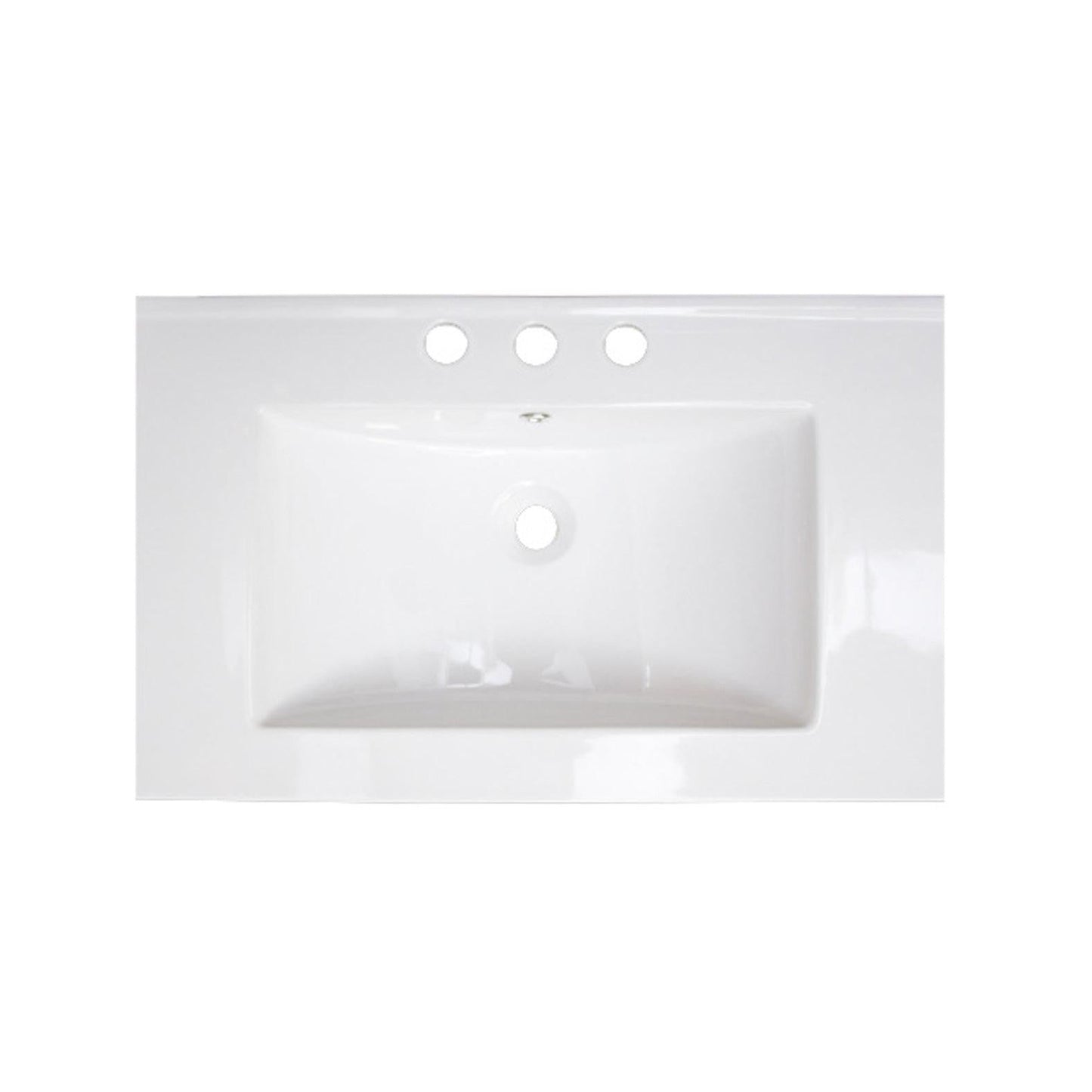 American Imaginations AI-16689 24" White Rectangular Drop In Transitional Ceramic Top Set