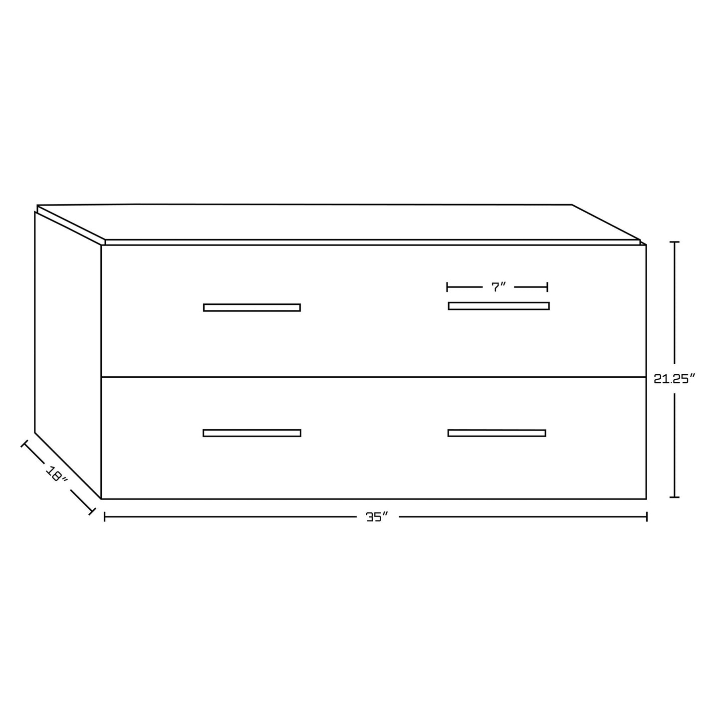 American Imaginations AI-1731 35" White Rectangular Wall Mount Modern Vanity Base