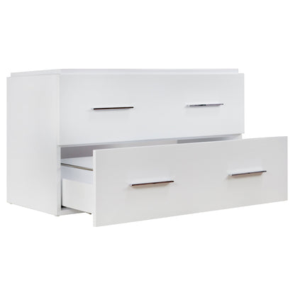 American Imaginations AI-1731 35" White Rectangular Wall Mount Modern Vanity Base