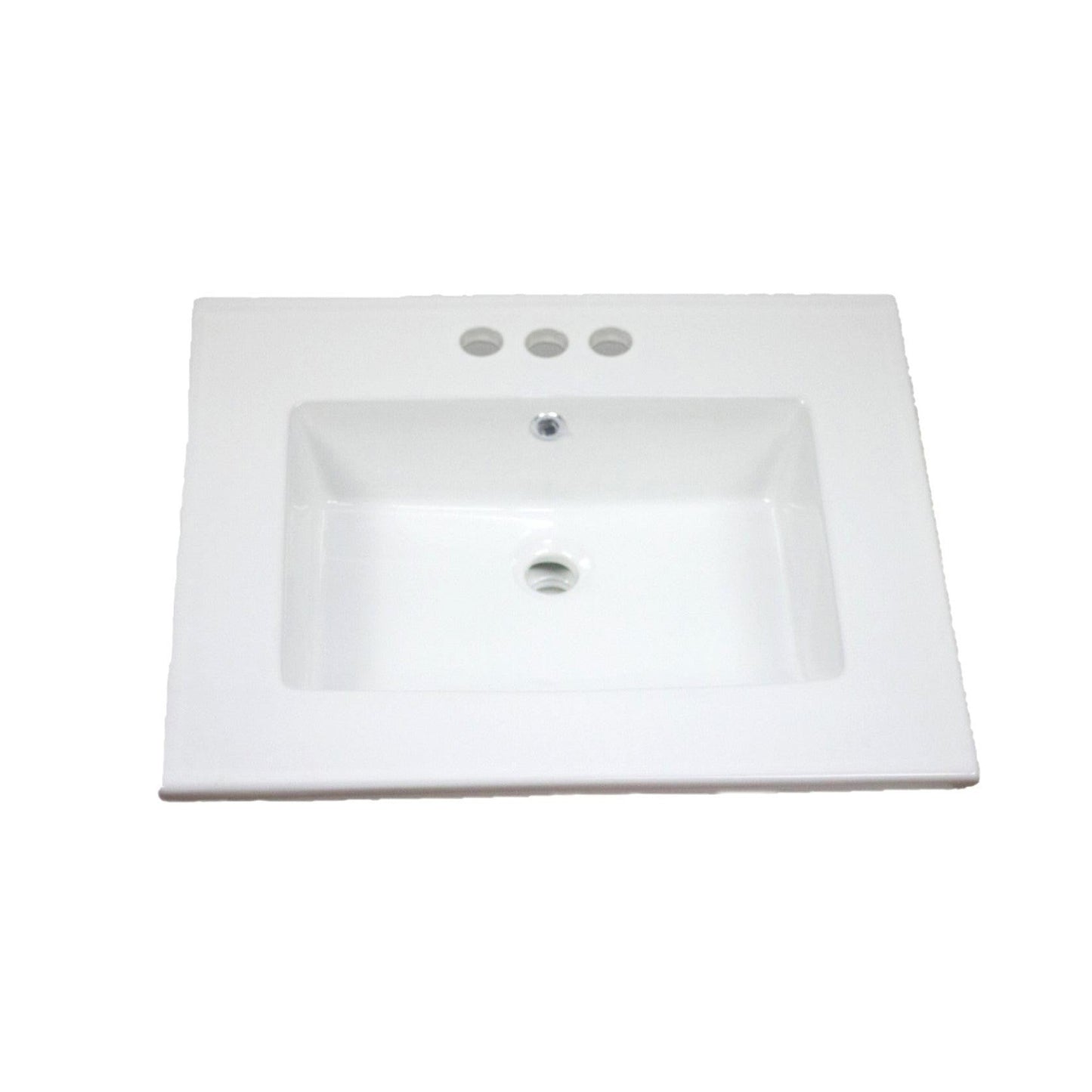 American Imaginations AI-1745 25" White Rectangular Drop In Transitional Ceramic Top