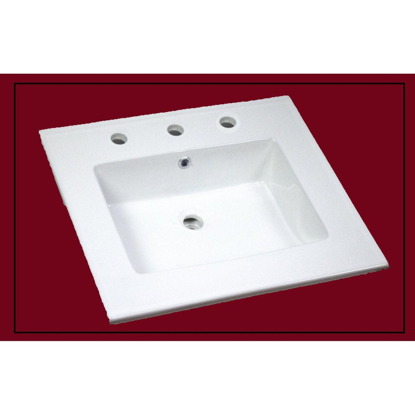 American Imaginations AI-1746 25" White Rectangular Drop In Transitional Ceramic Top