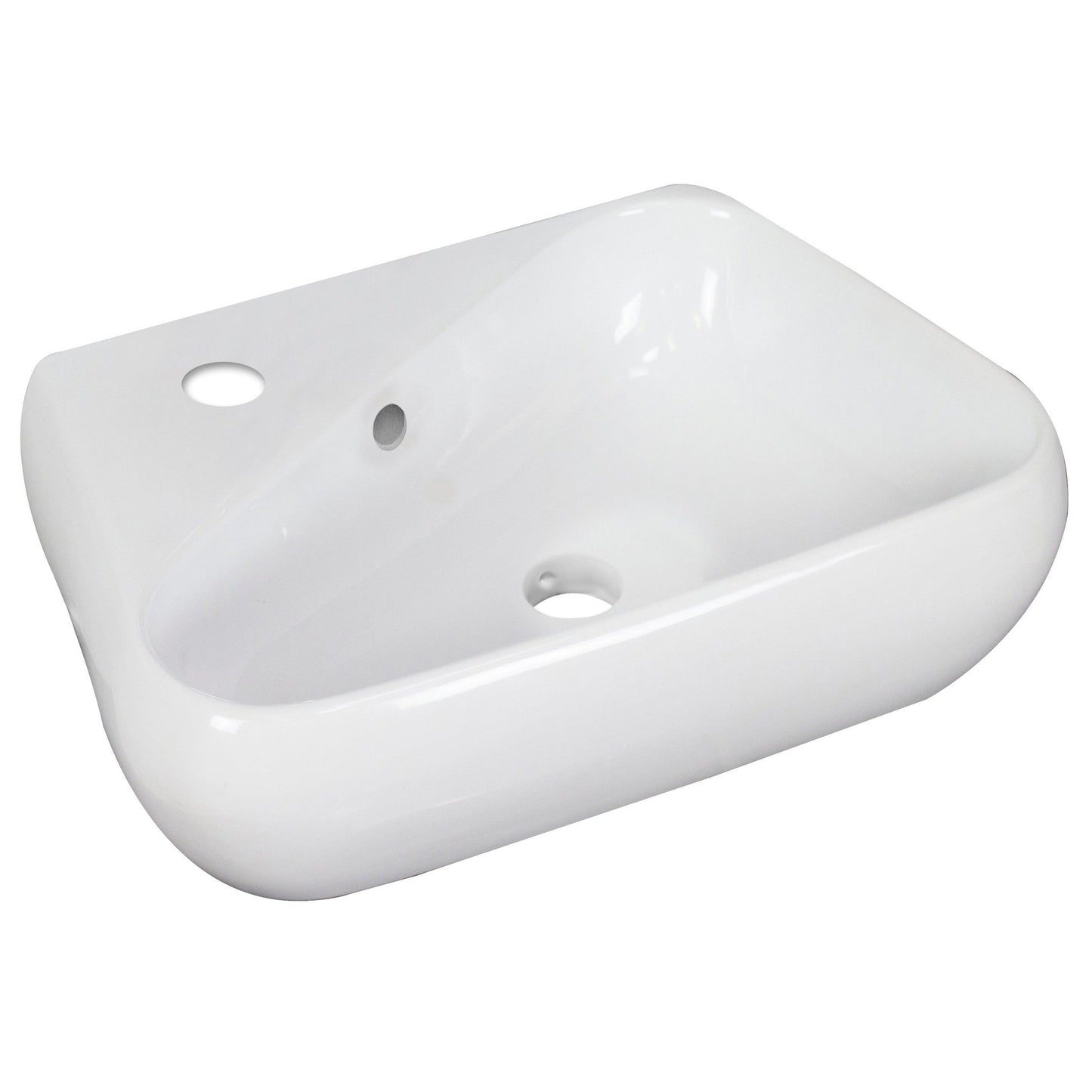American Imaginations AI-1765 18" Unique Enamel Glaze White Ceramic Transitional