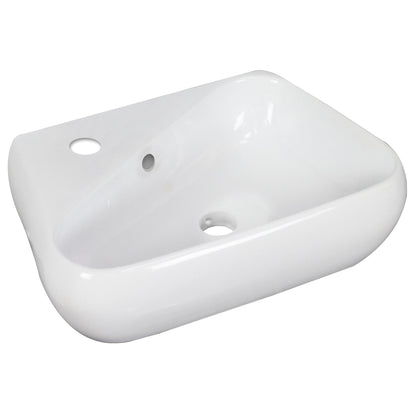 American Imaginations AI-1765 18" Unique Enamel Glaze White Ceramic Transitional