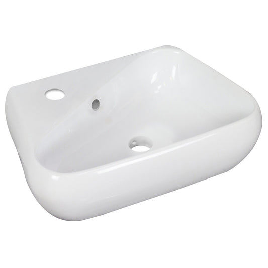 American Imaginations AI-1765 18" Unique Enamel Glaze White Ceramic Transitional