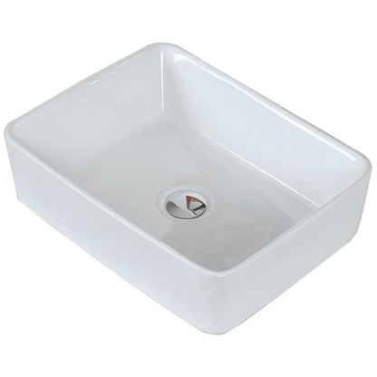American Imaginations AI-17816 19" White Rectangular Ceramic Above Counter Bathroom Vessel Sink Set
