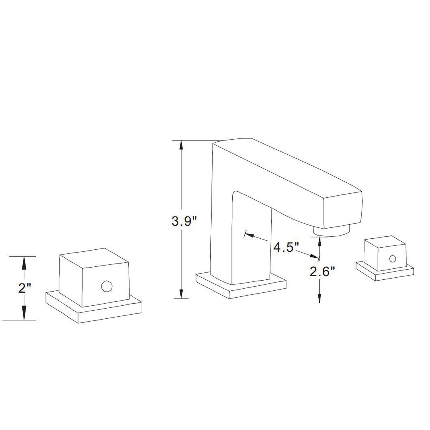 American Imaginations AI-17895 20" White Square Ceramic Semi-Recessed Bathroom Vessel Sink Set