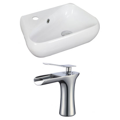 American Imaginations AI-17917 18" White Unique Ceramic Above Counter Bathroom Vessel Sink Set